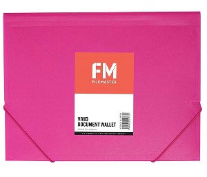 File Master A4 Vivid Document Wallet - Shocking Pink