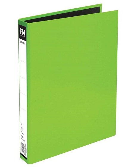 File Master A4 2/26 Vivid Ring Binder - Lime Green