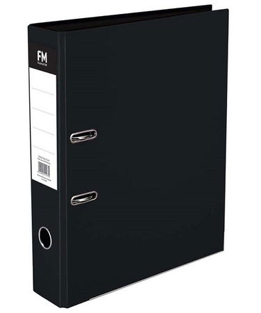 File Master Binder Vivid Foolscap Lever Arch - Cat Black
