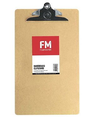 File Master Foolscap Hardboard Clipboard - Brown