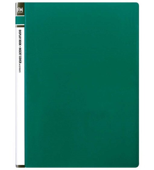File Master Insert Cover Display Book Green - 20 Pocket