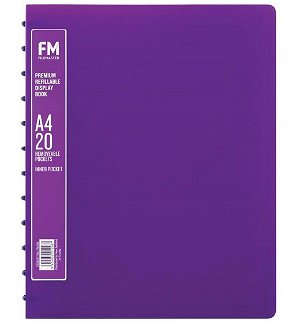 File Master Premium Refillable Display Book Passion Purple - 20 Pocket