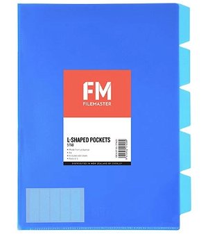 File Master A4 5 Tab Presentation Folder Blue - 5 Pack
