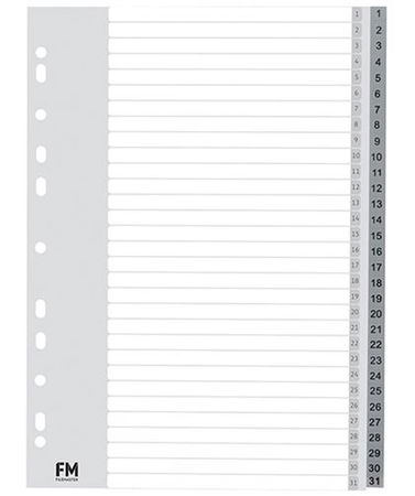 File Master A4 Polypropylene 1-31 Indices