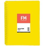 File Master 20 Pocket Refillable A4 Display Book with Insert Cover - Yellow