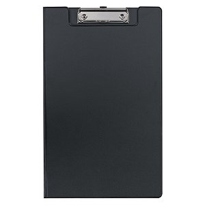 File Master PVC Foolscap Clipboard with Flap - Black