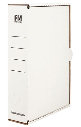 File Master Foolscap Storage Box Carton White - 5 Pack