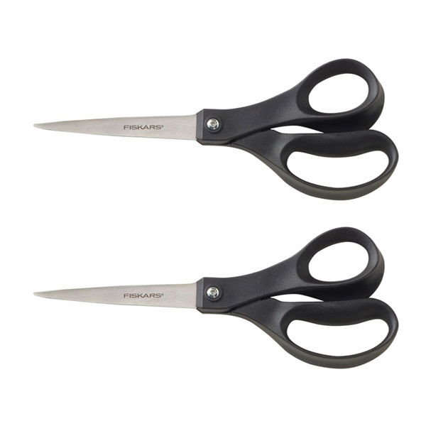 Fiskars 8 Inch Performance Recycled Scissors Black - 2 Pack