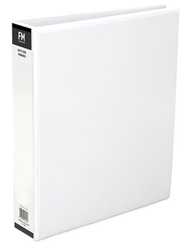 File Master A4 PVC Insert Cover 2/26 Ring Binder White