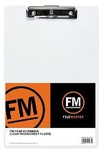 File Master Clear Transparent Plastic Clipboard