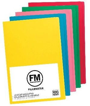 File Master Manila Folders Foolscap Assorted Colours 50 Pack