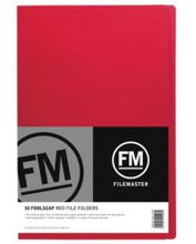 view File Master Manila Folders Foolscap Red 50 Pack