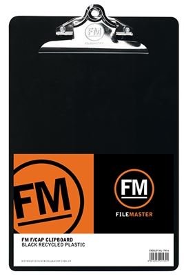File Master Recycled Plastic Black Clipboard