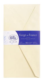 G Lalo Ivory DLE Verge de France Envelope - 25 Pack