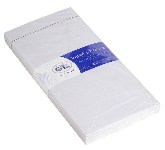 G Lalo White DLE Verge de France Envelope - 25 Pack