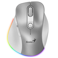 view Genius Ergo 9000S Pro Silent Ergo RGB Bluetooth 2.4GHz Optical Wireless Mouse - Silver