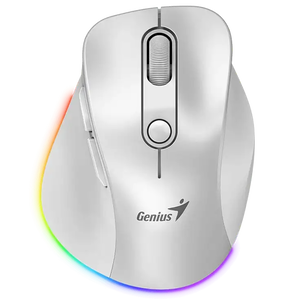 Genius Ergo 9000S Pro Silent Ergo RGB Bluetooth 2.4GHz Optical Wireless Mouse - White