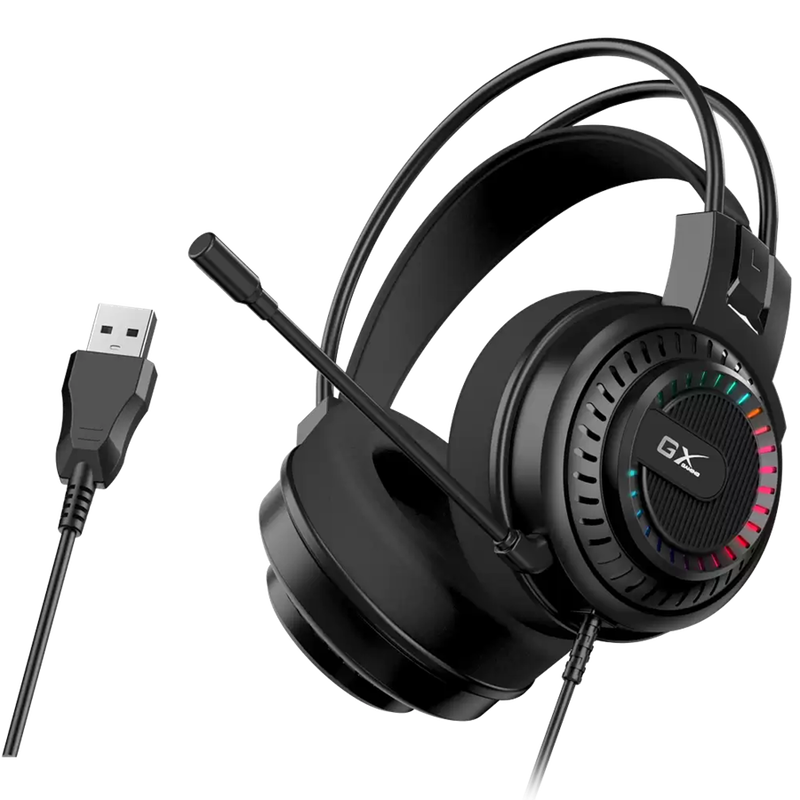 Genius HS-GX570 USB Overhead Wired Stereo Gaming Headset - Black