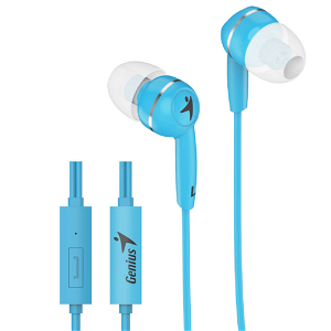 Genius HS-M320 3.5mm In-Ear Wired Stereo Earphones with In-line Mic - Blue