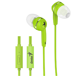 Genius HS-M320 3.5mm In-Ear Wired Stereo Earphones with In-line Mic - Green