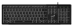 Genius Slimstar 820 llluminated USB-A Wired Slim Keyboard with Copilot Key - Black