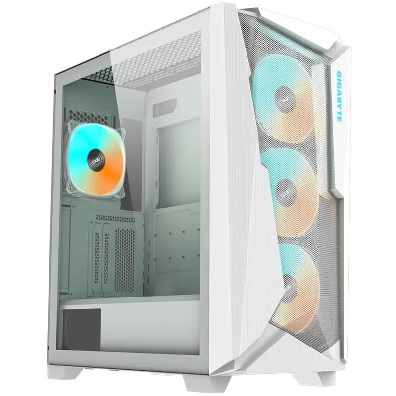 Gigabyte C301 V2 Tempered Glass RGB mATX Mid Tower Case with NO PSU - White