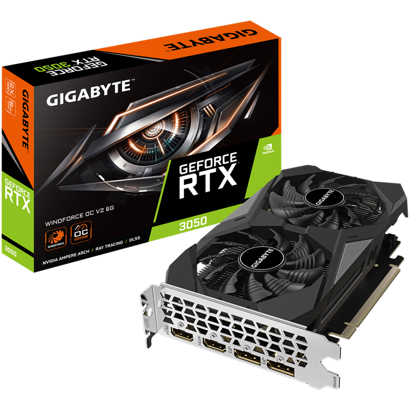 Gigabyte GeForce RTX 3050 WINDFORCE OC V2 6G 6GB GDDR6 NVIDIA Graphics Card - DisplayPort, HDMI