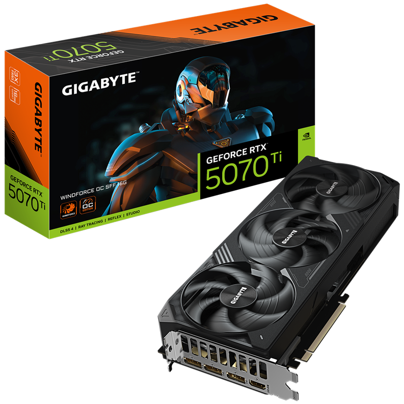 Gigabyte GeForce RTX 5070 Ti WINDFORCE OC SFF 16G 16GB GDDR7 NVIDIA Graphics Card - DisplayPort, HDMI