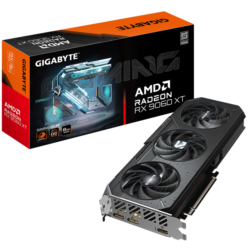 Gigabyte Radeon RX 9060 XT GAMING OC 8G 8GB GDDR6 Graphics Card - DisplayPort, HDMI