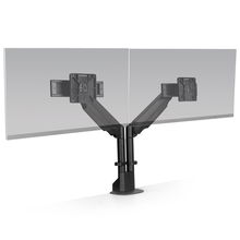 view HAT Collective E2 Dual Monitor Desk Mount Bracket for Up to 27 Inch Flat Panel TVs or Monitors - Up to 9kg per Display - Vista Black