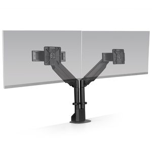 HAT Collective E2 Dual Monitor Desk Mount Bracket for Up to 27 Inch Flat Panel TVs or Monitors - Up to 9kg per Display - Vista Black
