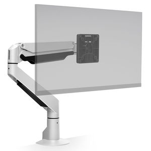 HAT Collective E2 Single Monitor Desk Mount Bracket for Up to 32 Inch Curved & Flat Panel TVs or Monitors - Up to 9kg - Flat White