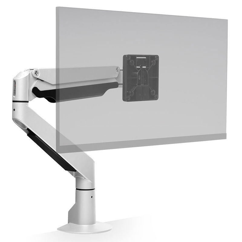 HAT Collective E2 Single Monitor Desk Mount Bracket for Up to 32 Inch Curved & Flat Panel TVs or Monitors - Up to 9kg - Flat White