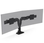 HAT Collective E5 Dual Dynamic Monitor Desk Mount Bracket for Up to 32 Inch Flat Panel TVs or Monitors - Up to 11kg per Display - Black