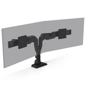 HAT Collective E5 Dual Dynamic Monitor Desk Mount Bracket for Up to 32 Inch Flat Panel TVs or Monitors - Up to 11kg per Display - Black