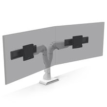 view HAT Collective E5 Dual Dynamic Monitor Desk Mount Bracket for Up to 32 Inch Flat Panel TVs or Monitors - Up to 11kg per Display - White