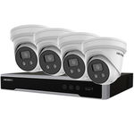 Hikvision AcuSense 4x 6MP 2.8 IR Fixed Turret Network Camera + 4 Channel PoE Network Video Recorder with 2TB HDD Kit