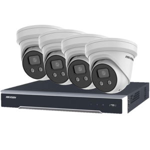 Hikvision AcuSense 4x 6MP 2.8 IR Fixed Turret Network Camera + 8 Channel PoE Network Video Recorder with 4TB HDD Kit