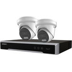 Hikvision ColorVu 2x 6MP 2.8mm IR Fixed Turret Network Camera + 4 Channel POE Network Video Recorder with 2TB HDD Kit