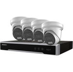 Hikvision ColorVu 4x 6MP 2.8mm IR Fixed Turret Network Camera + 4 Channel POE Network Video Recorder with 2TB HDD Kit