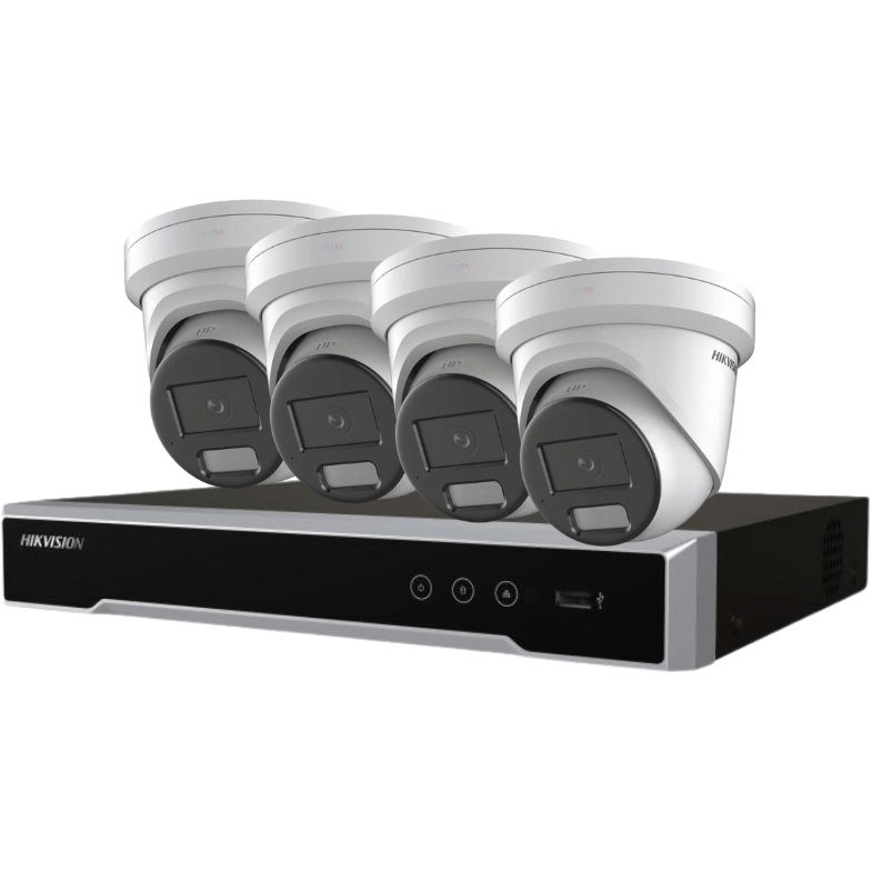 Hikvision ColorVu 4x 6MP 2.8mm IR Fixed Turret Network Camera + 4 Channel POE Network Video Recorder with 2TB HDD Kit