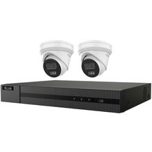 view HiLook 2x 6MP 2.8 IR Fixed Turret Network Camera + 4 Channel PoE Network Video Recorder with 1TB HDD Kit