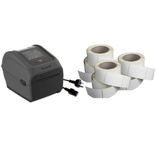view Honeywell PC45D 203DPI Ethernet and Bluetooth Direct Thermal Label Printer + Power Cord & 6x Label Rolls Bundle