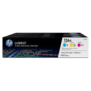 HP 126A Toner Cartridge Value Pack - Cyan, Magenta & Yellow