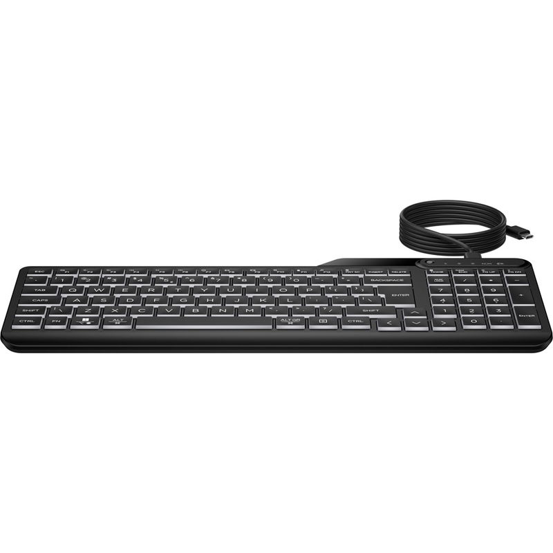 HP 405 USB-A/C Backlit Wired Keyboard - Black