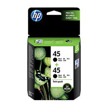 view HP 45 Black Ink Cartridge - Twin Pack