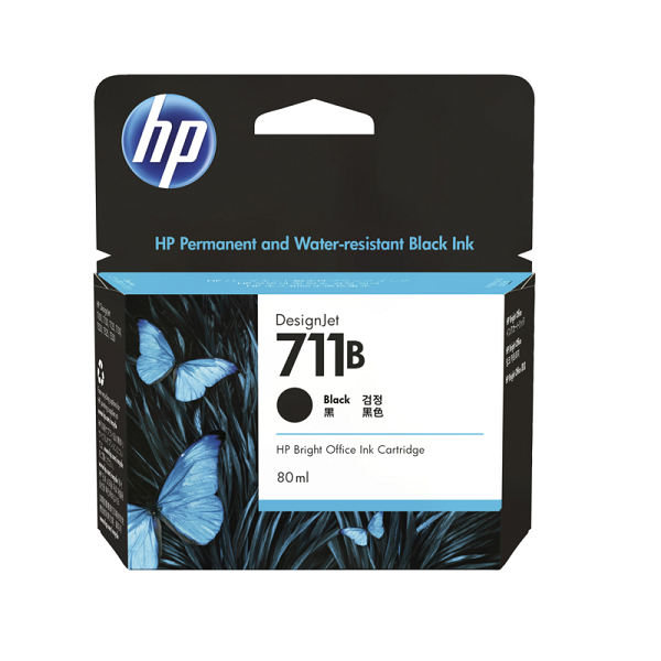 HP 711B 80ml Black DesignJet Ink Cartridge