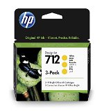 HP 712 29ml Yellow DesignJet Ink Cartridge - 3 Pack