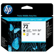 view HP 72 Matte Black and Yellow DesignJet Printhead