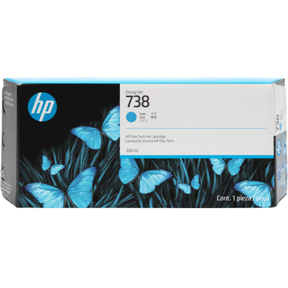 HP 738 Cyan 300ml DesignJet Ink Cartridge